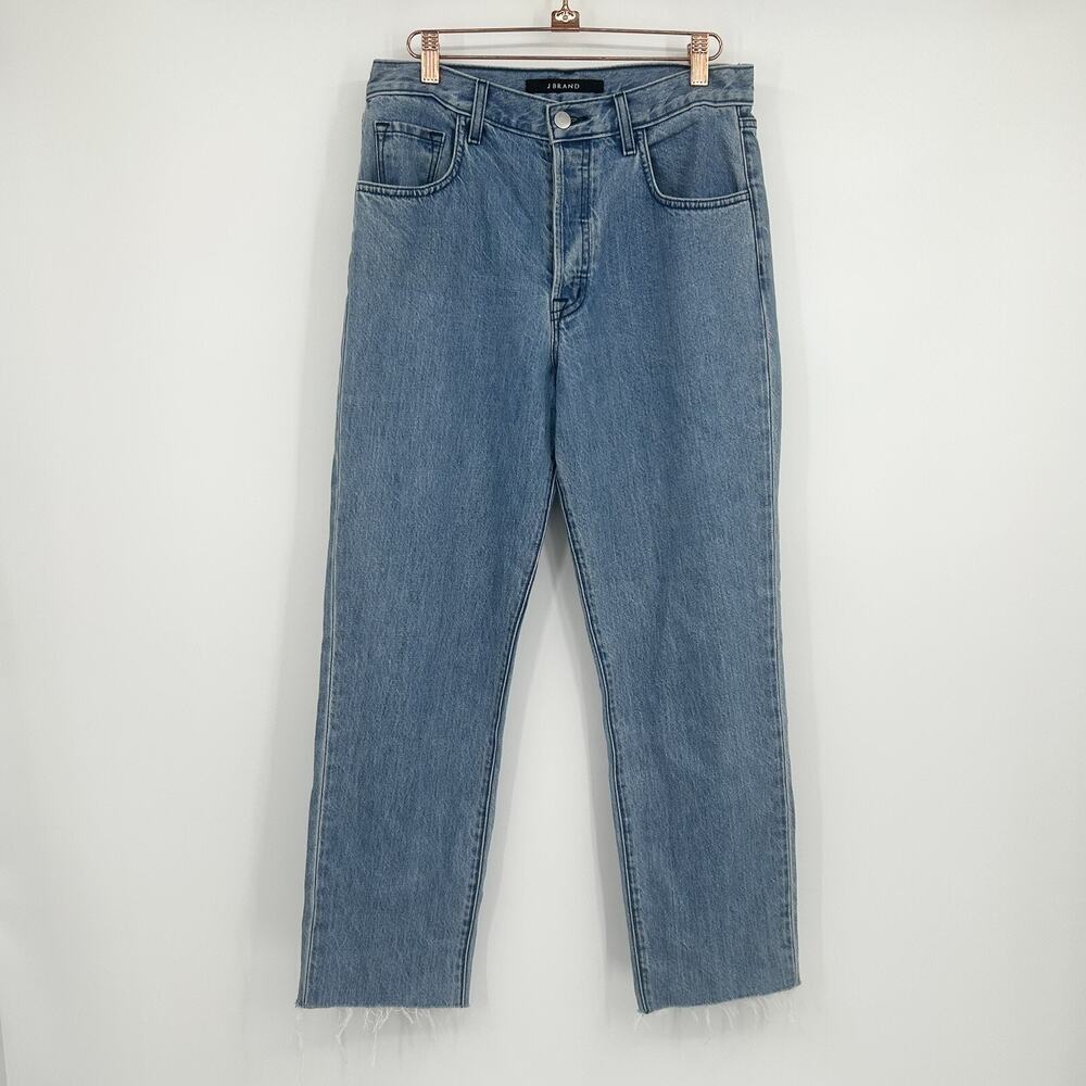 J Brand Straight Leg Button Fly Raw Hem Ankle Jeans Size 27 - Picture 1 of 8